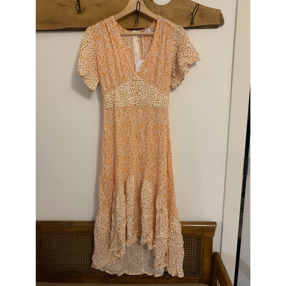 Petal and Pup orange and white dress